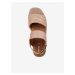 Starorůžové dámské kožené sandálky na klínku Geox Rosita