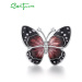 Stříbrný prsten bordový motýl FanTurra