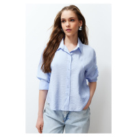 Trendyol Light Blue Aerobin Fabric Regular Regular Fit Woven Shirt