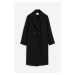 H & M - Dvouřadový kabát - černá