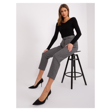 Tmavě šedé plátěné kalhoty pro ženy - Lakerta