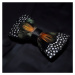 Motýlek z barevného peří - vzor aston Černá