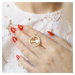 Klenoty Amber Stříbrný náhrdelník se zirkony tlukot srdce - zlacený
