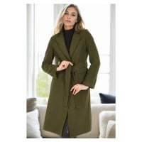 Z6628 DEWBERRY WOMEN'S COAT-KHAKI-1