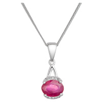 Evolution Group Stříbrný náhrdelník luxusní s pravým kamenem červený 12084.3 ruby