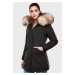 Dámská zimní bunda s kapucí a kožíškem Cristal Navahoo - BLACK