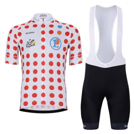 BONAVELO Cyklistický krátký dres a krátké kalhoty - TOUR DE FRANCE 2024 - červená/bílá/černá