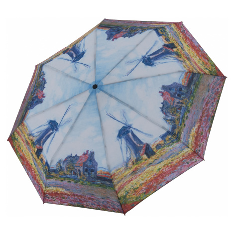 Kvalitní plně automatický dámský skládací deštník Monet Větrné mlýny Doppler