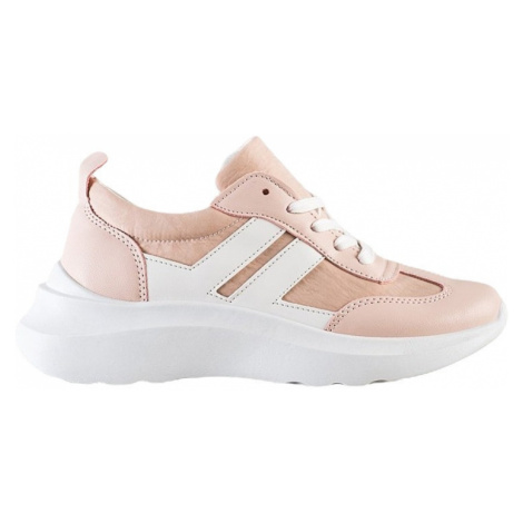 Růžovo-bílé sportovní boty na platformě
