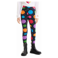 Dětské legíny Desigual x Smiley černá barva, vzorované