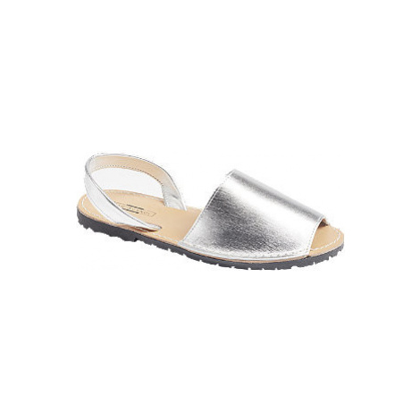Stříbrné kožené sandály 5th Avenue