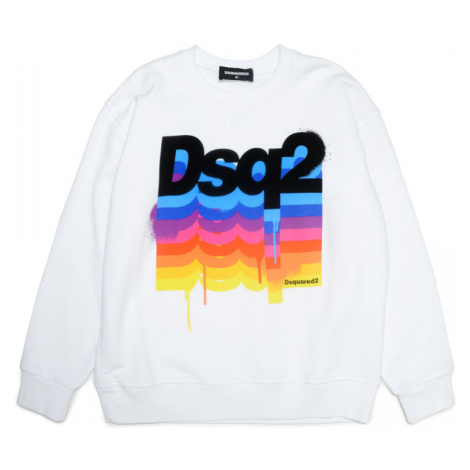 Mikina dsquared2 slouch fit sweat-shirt bílá Dsquared²