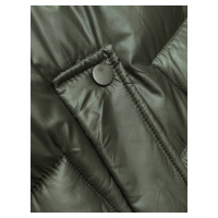 Dámská vesta v khaki barvě s kapucí (B8171-11)