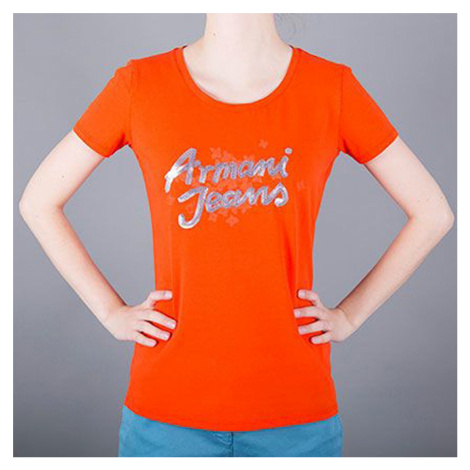 Armani Jeans Stylové tričko AJ oranžové dámské