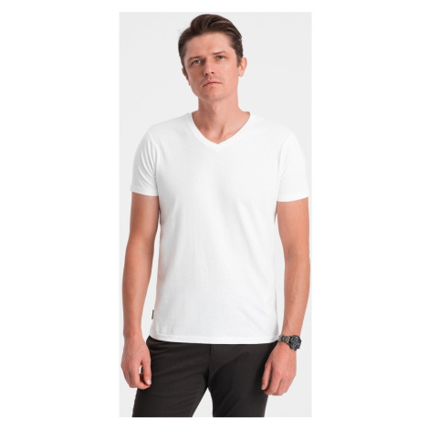 Ombre Pánské tričko s krátkým rukávem Heman bílá Bílá