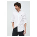 Košile PS Paul Smith bílá barva, slim, s límečkem button-down, M2R.599R.FZEBRA