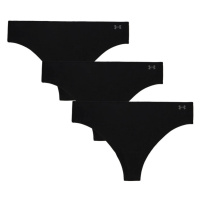 Pure Stretch No Show Thong 3 Pack | Black/Black/Steel