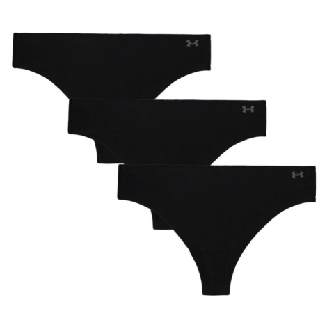 Pure Stretch No Show Thong 3 Pack | Black/Black/Steel Under Armour