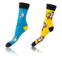 Bellinda CRAZY SOCKS 2x - Cheerful Socks 2 Pairs - Light Blue - Yellow