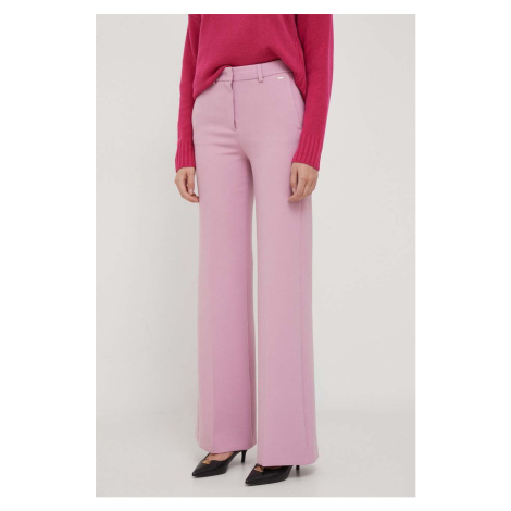 Kalhoty Joop! dámské, růžová barva, široké, high waist