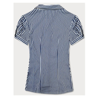 Tmavě dámská pruhovaná košile s krátkými rukávy model 18481992 - Forget me not FASHION