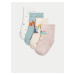 Sada čtyř párů dětských vzorovaných ponožek v bílé, krémové, růžové a světle modré barvě Marks &