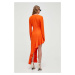 Šaty Moschino Jeans oranžová barva, maxi