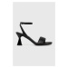 Kožené sandály HUGO Robby černá barva, 50492979