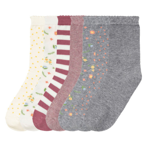 pepperts!® Dívčí ponožky s BIO bavlnou, 7 párů (šedá / bílá / světle růžová)