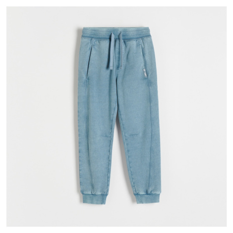 Reserved - Úpletové kalhoty jogger - Modrá