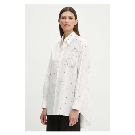 Bavlněná košile MM6 Maison Margiela bílá barva, relaxed, s klasickým límcem, S52DT0014