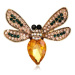 Ozdobná brož zlatý hmyz s krystaly