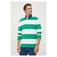 Bavlněné tričko s dlouhým rukávem Polo Ralph Lauren zelená barva, 710926275