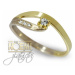 Prsten z bílého žlutého zlata s diamanty 0026 + DÁREK ZDARMA