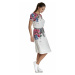 Bavlněné šaty s krátkým rukávem bílé s květinovým vzorem Vive Maria Piroshka
