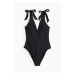 H & M - Jednodílné plavky High leg - černá
