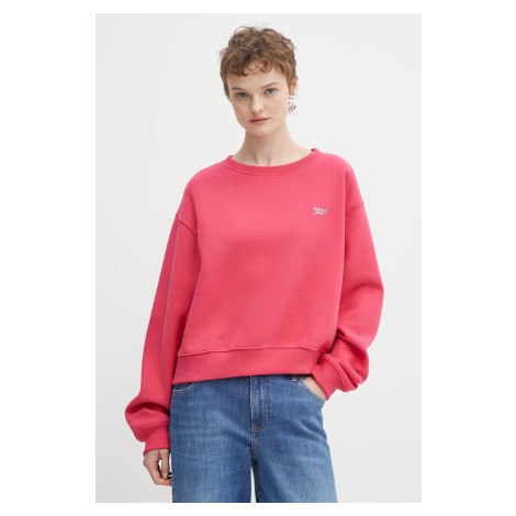Mikina Tommy Jeans dámská, červená barva, hladká, DW0DW21961 Tommy Hilfiger