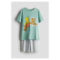 H & M - Pyžamo: tričko a šortky - zelená