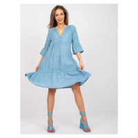 Světle modré šaty s volánky Olive SUBLEVEL