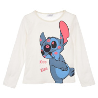 BÍLÉ DÍVČÍ TRIČKO S DLOUHÝM RUKÁVEM DISNEY LILO STITCH Bílá