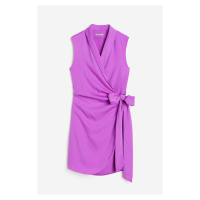 H & M - Zavinovací šaty střižené jako sako - fialová