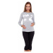 PeeKaBoo Kojící a těhotenské pyžamo Melany šedé s obláčky