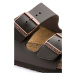 Kožené pantofle Birkenstock Arizona pánské, hnědá barva, 51101
