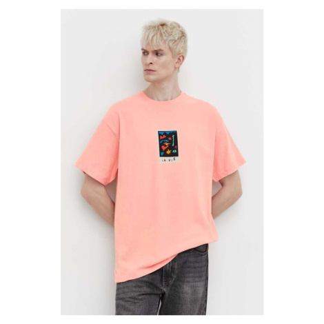 Bavlněné tričko Volcom x ARTHUR LONGO růžová barva, s potiskem