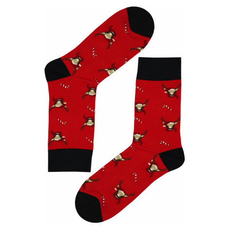 Pánské vánoční ponožky Sob Elegán červená Aura.Via