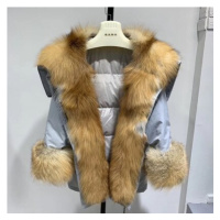 Dámská zimní bunda s kachním peřím a pravým kožíškem