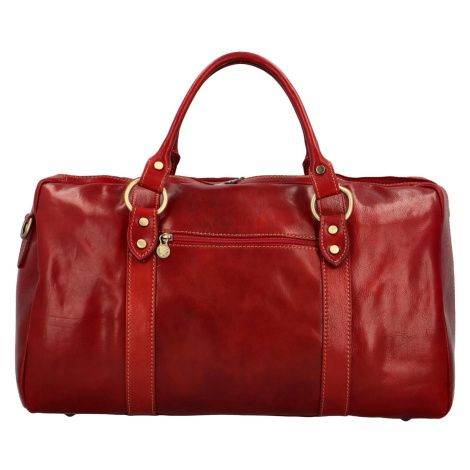Elegantní cestovní taška Riffty, červená Delami Vera Pelle