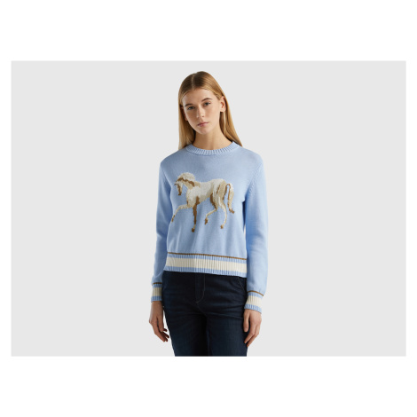 Benetton, Sweater With Horse Inlay United Colors of Benetton