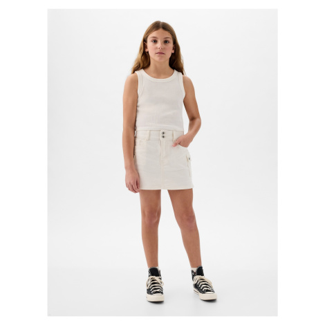 Bílá holčičí džínová mini sukně GAP