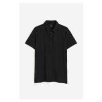 H & M - Tričko's límečkem Slim Fit - černá